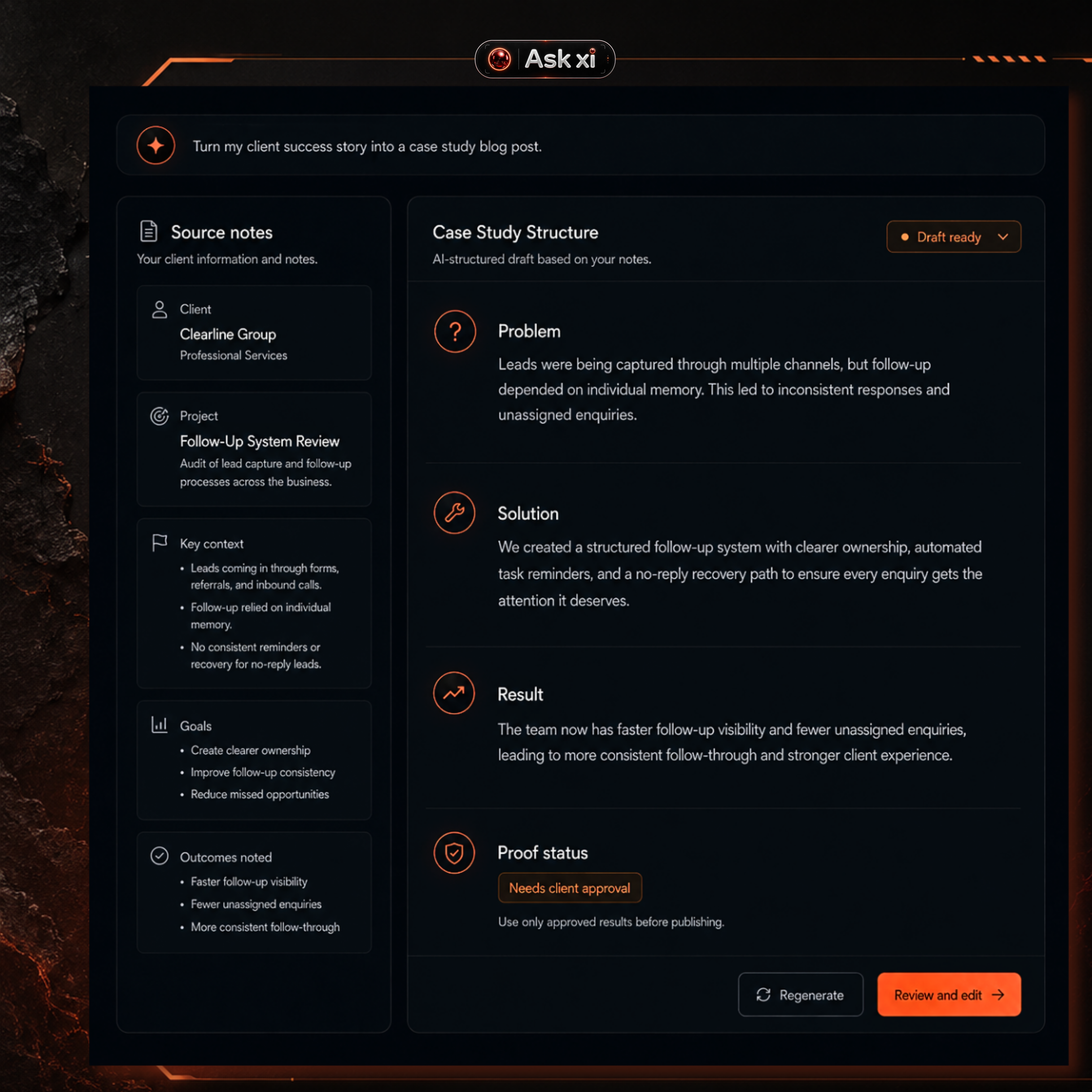 ORBITxi Proof Library screenshot: Structure case studies